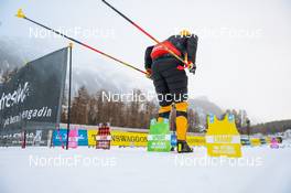 22.01.2022, Zuoz Switzerland (SUI): Event Feature: Athlete warming up at the start - Visma Ski Classics La Diagonela, Zuoz (SUI). www.nordicfocus.com. © Tumashov/NordicFocus. Every downloaded picture is fee-liable.