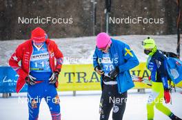 22.01.2022, Zuoz Switzerland (SUI): Johan Didron (SWE), Ragnar Crona (SWE), (l-r) - Visma Ski Classics La Diagonela, Zuoz (SUI). www.nordicfocus.com. © Tumashov/NordicFocus. Every downloaded picture is fee-liable.