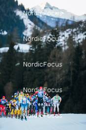 30.01.2022, Val di Fiemme, Italy (ITA): Mauro Brigadoi (ITA), Tord Asle Gjerdalen (NOR), Herman Paus (NOR), Morten Eide Pedersen (NOR), Max Novak (SWE), Jan Srail (CZE), Andreas Nygaard (NOR), Emil Persson (SWE), Stian Berg (NOR), (l-r)  - Visma Ski Classics Marcialonga, Val di Fiemme (ITA). www.nordicfocus.com. © Modica/NordicFocus. Every downloaded picture is fee-liable.