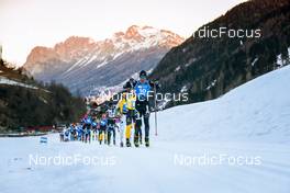 30.01.2022, Val di Fiemme, Italy (ITA): Tord Asle Gjerdalen (NOR), Magnus Vesterheim (NOR), Max Novak (SWE), Marcus Johansson (SWE), (l-r)  - Visma Ski Classics Marcialonga, Val di Fiemme (ITA). www.nordicfocus.com. © Modica/NordicFocus. Every downloaded picture is fee-liable.