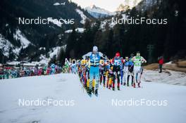 30.01.2022, Val di Fiemme, Italy (ITA): Jan Srail (CZE), Andreas Nygaard (NOR), Stian Berg (NOR), (l-r)  - Visma Ski Classics Marcialonga, Val di Fiemme (ITA). www.nordicfocus.com. © Modica/NordicFocus. Every downloaded picture is fee-liable.