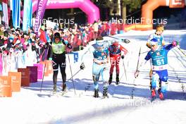 13.02.2022, Bedrichov, Czech Republic (CZE): Britta Johansson Norgren  (SWE), Dmitrii Bagrashov (RUS), Klas Nilsson (SWE), (l-r) - Visma Ski Classics Jizerska50 - Bedrichov (CZE). www.nordicfocus.com. © Reichert/NordicFocus. Every downloaded picture is fee-liable.