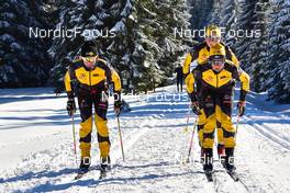 12.02.2022, Bedrichov, Czech Republic (CZE): Lina Korsgren (SWE), Ida Dahl (SWE), Ida Palmberg (SWE), testing, training (l-r) - Visma Ski Classics Jizerska50 - Bedrichov (CZE). www.nordicfocus.com. © Reichert/NordicFocus. Every downloaded picture is fee-liable.