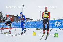 20.02.2022, Otepaeae, Estonia (EST): Anders Aukland (SWE), Ermil Vokuev (RUS), Andreas Nygaard (NOR), (l-r)  - Visma Ski Classics Tartumarathon - Otepaeae (EST). www.nordicfocus.com. © Tumashov/NordicFocus. Every downloaded picture is fee-liable.