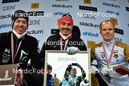 06.03.2022, Mora, Sweden (SWE): 2nd place, Emil Persson (SWE), 1st place, Andreas Nygaard (NOR), 3rd place, Axel Jutterstroem (SWE) - Visma Ski Classics Vasaloppet, Mora (SWE). www.nordicfocus.com. © Reichert/NordicFocus. Every downloaded picture is fee-liable.