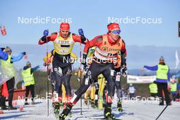 06.03.2022, Mora, Sweden (SWE): Karstein Johaug (NOR), Andreas Nygaard (NOR), (l-r) - Visma Ski Classics Vasaloppet, Mora (SWE). www.nordicfocus.com. © Reichert/NordicFocus. Every downloaded picture is fee-liable.
