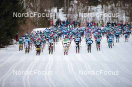 19.03.2022, Lillehammer, Norway (NOR): Start of mens race  - Visma Ski Classics Birkebeinerrennet, Lillehammer (NOR). www.nordicfocus.com. © Modica/NordicFocus. Every downloaded picture is fee-liable.
