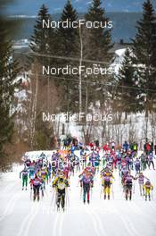 19.03.2022, Lillehammer, Norway (NOR):  Start of womens race - Visma Ski Classics Birkebeinerrennet, Lillehammer (NOR). www.nordicfocus.com. © Modica/NordicFocus. Every downloaded picture is fee-liable.
