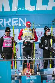 19.03.2022, Lillehammer, Norway (NOR): Max Novak (SWE), Andreas Nygaard (NOR), Emil Persson (SWE), (l-r)  - Visma Ski Classics Birkebeinerrennet, Lillehammer (NOR). www.nordicfocus.com. © Modica/NordicFocus. Every downloaded picture is fee-liable.