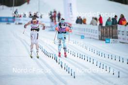 19.03.2022, Lillehammer, Norway (NOR): Kari Oevsthus (NOR), Frida Erkers (SWE), (l-r)  - Visma Ski Classics Birkebeinerrennet, Lillehammer (NOR). www.nordicfocus.com. © Modica/NordicFocus. Every downloaded picture is fee-liable.