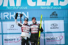 19.03.2022, Lillehammer, Norway (NOR): Astrid oeyre Slind (NOR), Tord Gjerdalen (NOR), (l-r)  - Visma Ski Classics Birkebeinerrennet, Lillehammer (NOR). www.nordicfocus.com. © Modica/NordicFocus. Every downloaded picture is fee-liable.