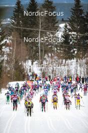 19.03.2022, Lillehammer, Norway (NOR):  Start of womens race - Visma Ski Classics Birkebeinerrennet, Lillehammer (NOR). www.nordicfocus.com. © Modica/NordicFocus. Every downloaded picture is fee-liable.