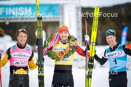 19.03.2022, Lillehammer, Norway (NOR): Max Novak (SWE), Andreas Nygaard (NOR), Emil Persson (SWE), (l-r)  - Visma Ski Classics Birkebeinerrennet, Lillehammer (NOR). www.nordicfocus.com. © Modica/NordicFocus. Every downloaded picture is fee-liable.
