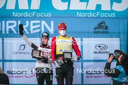 19.03.2022, Lillehammer, Norway (NOR): Astrid oeyre Slind (NOR), Andreas Nygaard (NOR), (l-r)  - Visma Ski Classics Birkebeinerrennet, Lillehammer (NOR). www.nordicfocus.com. © Modica/NordicFocus. Every downloaded picture is fee-liable.