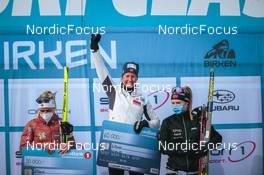 19.03.2022, Lillehammer, Norway (NOR): Therese Johaug (NOR), Astrid oeyre Slind (NOR), Emilie Fleten (NOR), (l-r) - Visma Ski Classics Birkebeinerrennet, Lillehammer (NOR). www.nordicfocus.com. © Modica/NordicFocus. Every downloaded picture is fee-liable.