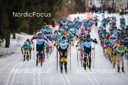 19.03.2022, Lillehammer, Norway (NOR): Torgeir Sulen Hovland (NOR), Emil Persson (SWE), Andreas Nygaard (NOR), (l-r)  - Visma Ski Classics Birkebeinerrennet, Lillehammer (NOR). www.nordicfocus.com. © Modica/NordicFocus. Every downloaded picture is fee-liable.