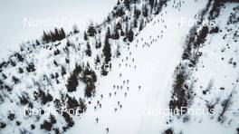 19.03.2022, Lillehammer, Norway (NOR): Aerial View of the start of the race in Rena   - Visma Ski Classics Birkebeinerrennet, Lillehammer (NOR). www.nordicfocus.com. © Modica/NordicFocus. Every downloaded picture is fee-liable.