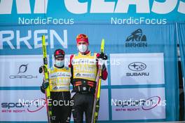 19.03.2022, Lillehammer, Norway (NOR): Britta Johansson Norgren (SWE), Andreas Nygaard (NOR), (l-r)  - Visma Ski Classics Birkebeinerrennet, Lillehammer (NOR). www.nordicfocus.com. © Modica/NordicFocus. Every downloaded picture is fee-liable.