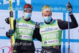 19.03.2022, Lillehammer, Norway (NOR): Britta Johansson Norgren (SWE), Stian Berg (NOR), (l-r)  - Visma Ski Classics Birkebeinerrennet, Lillehammer (NOR). www.nordicfocus.com. © Osth/NordicFocus. Every downloaded picture is fee-liable.