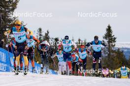 19.03.2022, Lillehammer, Norway (NOR): Johannes Ekloef (SWE), Tord Gjerdalen (NOR), (l-r)  - Visma Ski Classics Birkebeinerrennet, Lillehammer (NOR). www.nordicfocus.com. © Osth/NordicFocus. Every downloaded picture is fee-liable.