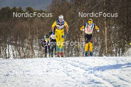 26.03.2022, Valadalen, Sweden (SWE): Astrid Oeyre Slind (NOR), Lina Korsgren (SWE), (l-r) - Visma Ski Classics Arefjaellsloppet, Valadalen (SWE). www.nordicfocus.com. © Manzoni/NordicFocus. Every downloaded picture is fee-liable.