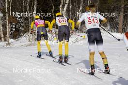 26.03.2022, Valadalen, Sweden (SWE): Lina Korsgren (SWE), Ida Palmberg (SWE), Hedda Bangman (SWE), (l-r) - Visma Ski Classics Arefjaellsloppet, Valadalen (SWE). www.nordicfocus.com. © Manzoni/NordicFocus. Every downloaded picture is fee-liable.
