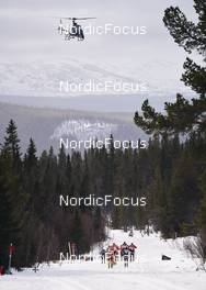 26.03.2022, Valadalen, Sweden (SWE): Johannes Ekloef (SWE), Tord Asle Gjerdalen (NOR), Max Novak (SWE), (l-r) - Visma Ski Classics Arefjaellsloppet, Valadalen (SWE). www.nordicfocus.com. © Osth/NordicFocus. Every downloaded picture is fee-liable.