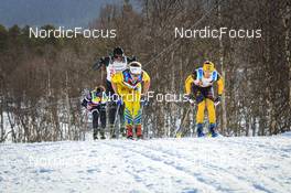 26.03.2022, Valadalen, Sweden (SWE): Britta Johansson Norgren (SWE), Emilie Fleten (NOR), Lina Korsgren (SWE), Astrid Oeyre Slind (NOR), (l-r) - Visma Ski Classics Arefjaellsloppet, Valadalen (SWE). www.nordicfocus.com. © Manzoni/NordicFocus. Every downloaded picture is fee-liable.