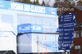 25.03.2022, Valadalen, Sweden (SWE): VISMA Ski Classics trailer at the finish - Visma Ski Classics Arefjaellsloppet, Valadalen (SWE). www.nordicfocus.com. © Manzoni/NordicFocus. Every downloaded picture is fee-liable.