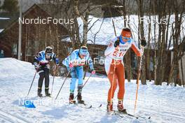 26.03.2022, Valadalen, Sweden (SWE): Linnea Johansson (SWE), Nicole Donzallaz (SUI), Tereza Hujerova (CZE), (l-r) - Visma Ski Classics Arefjaellsloppet, Valadalen (SWE). www.nordicfocus.com. © Manzoni/NordicFocus. Every downloaded picture is fee-liable.