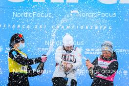 26.03.2022, Valadalen, Sweden (SWE): Britta Johansson Norgren (SWE), Astrid Oeyre Slind (NOR), Ida Dahl (SWE), (l-r) - Visma Ski Classics Arefjaellsloppet, Valadalen (SWE). www.nordicfocus.com. © Manzoni/NordicFocus. Every downloaded picture is fee-liable.