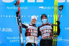 26.03.2022, Valadalen, Sweden (SWE): Astrid Oeyre Slind (NOR), Tord Asle Gjerdalen (NOR), (l-r) - Visma Ski Classics Arefjaellsloppet, Valadalen (SWE). www.nordicfocus.com. © Manzoni/NordicFocus. Every downloaded picture is fee-liable.