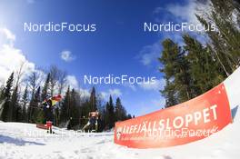 26.03.2022, Valadalen, Sweden (SWE): Andreas Nygaard (NOR), Axel Jutterstroem (SWE), (l-r) - Visma Ski Classics Arefjaellsloppet, Valadalen (SWE). www.nordicfocus.com. © Manzoni/NordicFocus. Every downloaded picture is fee-liable.