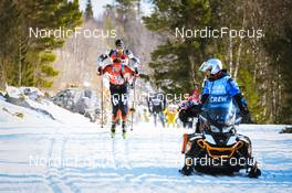 26.03.2022, Valadalen, Sweden (SWE): Runar Skaug Mathisen (NOR), Karstein Jr Johaug (NOR), (l-r) - Visma Ski Classics Arefjaellsloppet, Valadalen (SWE). www.nordicfocus.com. © Manzoni/NordicFocus. Every downloaded picture is fee-liable.