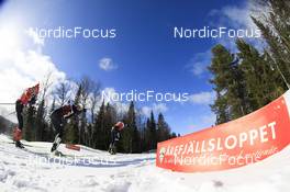 26.03.2022, Valadalen, Sweden (SWE): Tord Asle Gjerdalen (NOR), Emil Persson (SWE), (l-r) - Visma Ski Classics Arefjaellsloppet, Valadalen (SWE). www.nordicfocus.com. © Manzoni/NordicFocus. Every downloaded picture is fee-liable.