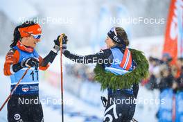 02.04.2022, Setermoen-Bardufoss, Norway (NOR): Marit Bjoergen (NOR), Ebba Andersson (SWE), (l-r) - Visma Ski Classics Reistadlopet, Setermoen-Bardufoss (NOR). www.nordicfocus.com. © Manzoni/NordicFocus. Every downloaded picture is fee-liable.