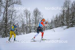 02.04.2022, Setermoen-Bardufoss, Norway (NOR): Oda Nerdrum (SWE), Magni Smedas (NOR), (l-r) - Visma Ski Classics Reistadlopet, Setermoen-Bardufoss (NOR). www.nordicfocus.com. © Manzoni/NordicFocus. Every downloaded picture is fee-liable.