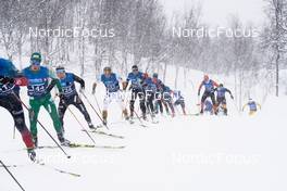 02.04.2022, Setermoen-Bardufoss, Norway (NOR): Amund Riege (NOR), Thomas Oedegaarden (NOR), Axel Jutterstroem (SWE), Alfred Buskqvist (SWE), (l-r) - Visma Ski Classics Reistadlopet, Setermoen-Bardufoss (NOR). www.nordicfocus.com. © Osth/NordicFocus. Every downloaded picture is fee-liable.