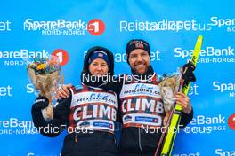 02.04.2022, Setermoen-Bardufoss, Norway (NOR): Astrid Oeyre Slind (NOR), Tord Asle Gjerdalen (NOR), (l-r) - Visma Ski Classics Reistadlopet, Setermoen-Bardufoss (NOR). www.nordicfocus.com. © Manzoni/NordicFocus. Every downloaded picture is fee-liable.