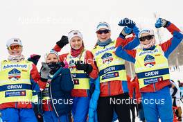 02.04.2022, Setermoen-Bardufoss, Norway (NOR): Event Feature: Reistadlopet crew members celebrate- Visma Ski Classics Reistadlopet, Setermoen-Bardufoss (NOR). www.nordicfocus.com. © Osth/NordicFocus. Every downloaded picture is fee-liable.