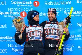 02.04.2022, Setermoen-Bardufoss, Norway (NOR): Astrid Oeyre Slind (NOR), Tord Asle Gjerdalen (NOR), (l-r) - Visma Ski Classics Reistadlopet, Setermoen-Bardufoss (NOR). www.nordicfocus.com. © Manzoni/NordicFocus. Every downloaded picture is fee-liable.