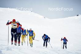 02.04.2022, Setermoen-Bardufoss, Norway (NOR): Andreas Nygaard (NOR), Johan Hoel (NOR), Torleif Syrstad (NOR), Mikael Gunnulfsen (NOR), Runar Skaug Mathisen (NOR), (l-r) - Visma Ski Classics Reistadlopet, Setermoen-Bardufoss (NOR). www.nordicfocus.com. © Osth/NordicFocus. Every downloaded picture is fee-liable.
