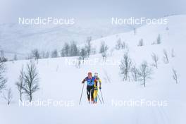02.04.2022, Setermoen-Bardufoss, Norway (NOR): Marit Bjoergen (NOR), Astrid Oeyre Slind (NOR), (l-r) - Visma Ski Classics Reistadlopet, Setermoen-Bardufoss (NOR). www.nordicfocus.com. © Manzoni/NordicFocus. Every downloaded picture is fee-liable.