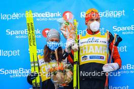 02.04.2022, Setermoen-Bardufoss, Norway (NOR): Britta Norgren (SWE), Andreas Nygaard (NOR), (l-r) - Visma Ski Classics Reistadlopet, Setermoen-Bardufoss (NOR). www.nordicfocus.com. © Manzoni/NordicFocus. Every downloaded picture is fee-liable.