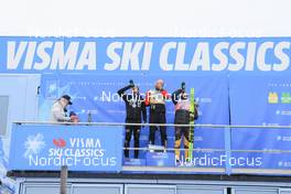 09.04.2022, Levi, Finland (FIN): Emil Persson (SWE), Andreas Nygaard (NOR), Max Novak (SWE), (l-r) - Visma Ski Classics Yllaes-Levi, Levi (FIN). www.nordicfocus.com. © Manzoni/NordicFocus. Every downloaded picture is fee-liable.