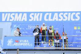 09.04.2022, Levi, Finland (FIN): Emil Persson (SWE), Andreas Nygaard (NOR), Max Novak (SWE), Kasper Stadaas (NOR), Johannes Ekloef (SWE), (l-r) - Visma Ski Classics Yllaes-Levi, Levi (FIN). www.nordicfocus.com. © Manzoni/NordicFocus. Every downloaded picture is fee-liable.