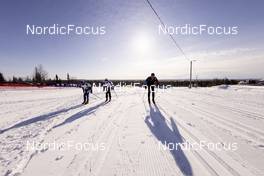 08.04.2022, Levi, Finland (FIN): Nico Walther (SUI), Lauro Braendli (SUI), Cédric Steiner (SUI), (l-r) - Visma Ski Classics Yllaes-Levi, Levi (FIN). www.nordicfocus.com. © Manzoni/NordicFocus. Every downloaded picture is fee-liable.
