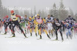 09.04.2022, Levi, Finland (FIN): Oskar Kardin (SWE), Andreas Nygaard (NOR), Johannes Ekloef (SWE), Max Novak (SWE), Tord Asle Gjerdalen (NOR), (l-r) - Visma Ski Classics Yllaes-Levi, Levi (FIN). www.nordicfocus.com. © Manzoni/NordicFocus. Every downloaded picture is fee-liable.