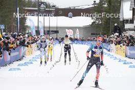 09.04.2022, Levi, Finland (FIN): Benjamin Sundqvist (FIN), Britta Norgren (SWE), (l-r) - Visma Ski Classics Yllaes-Levi, Levi (FIN). www.nordicfocus.com. © Manzoni/NordicFocus. Every downloaded picture is fee-liable.