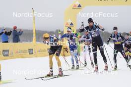 09.04.2022, Levi, Finland (FIN): Herman Paus (NOR), Stian Hoelgaard (NOR), Markus Vuorela (FIN), Runar Skaug Mathisen (NOR), Emil Persson (SWE), (l-r) - Visma Ski Classics Yllaes-Levi, Levi (FIN). www.nordicfocus.com. © Manzoni/NordicFocus. Every downloaded picture is fee-liable.